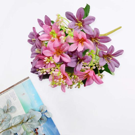 Artificial Flower 18 Forks Realistic Vivid Floral Arrangement Table Scene Artificial Flower
