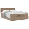 Ottoman Bed with Mattress Cappuccino Brown 140x200 Cm Faux Leather