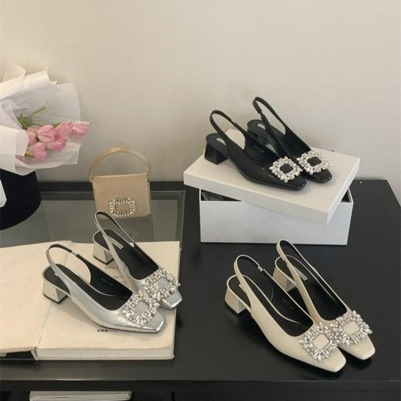 New Water Diamond High-heeled Chunky Single Shoes for Women In Baotou