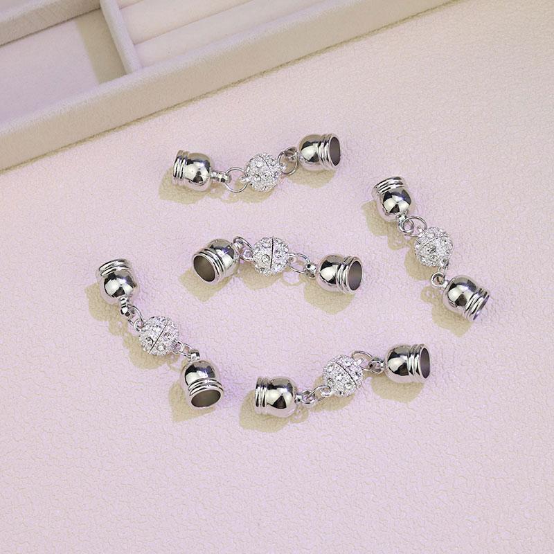 1Pc Magnetic Buckles Practical Diamond Studded Convenient Necklace Connecting Buckle DIY Scarf Magnetic Buckle Jewelry Buttons