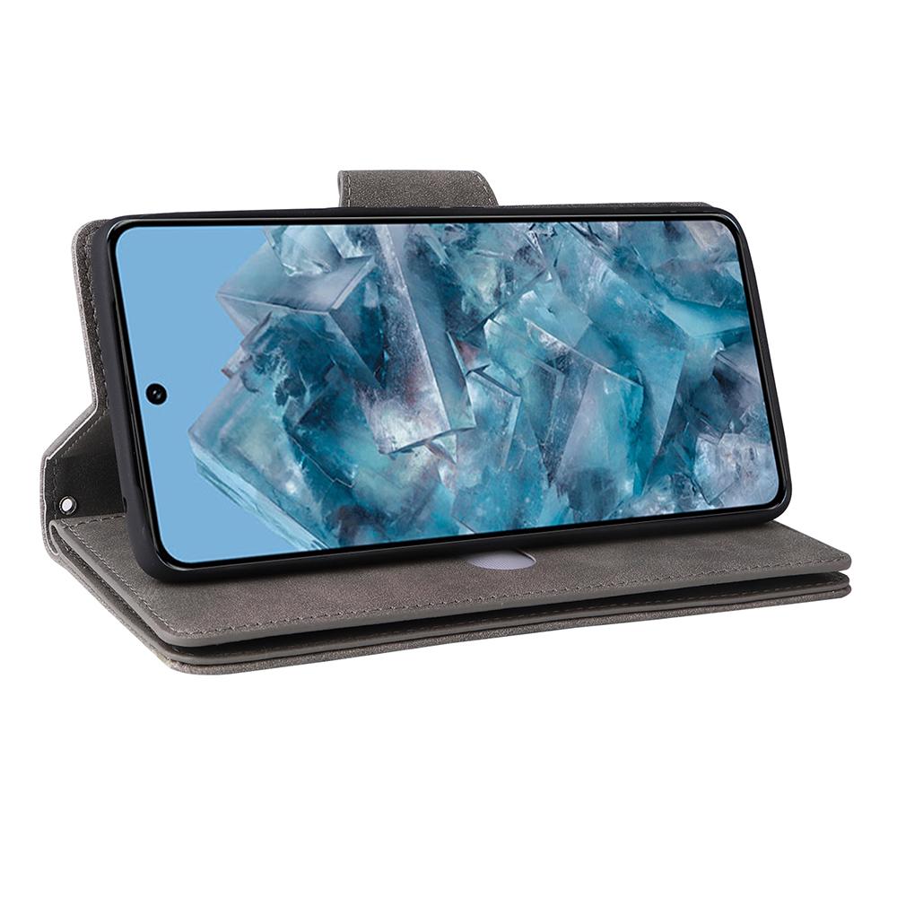For Google Pixel 8a Case PU Leather Flip Phone Cover with 9 Card Slots