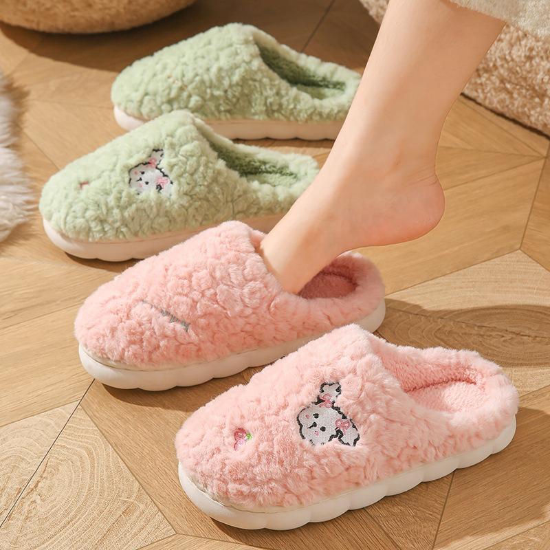 New cotton slippers women's autumn and winter indoor home thick bottom non-slip warm cotton slippers men's outer wear