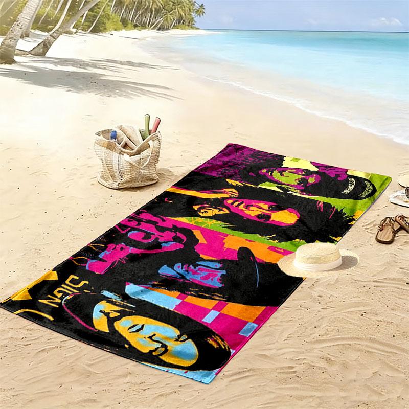 Tokio Hotel Print Beach Towel, Large Soft Quick Dry Towel for Beach Camping Swimming