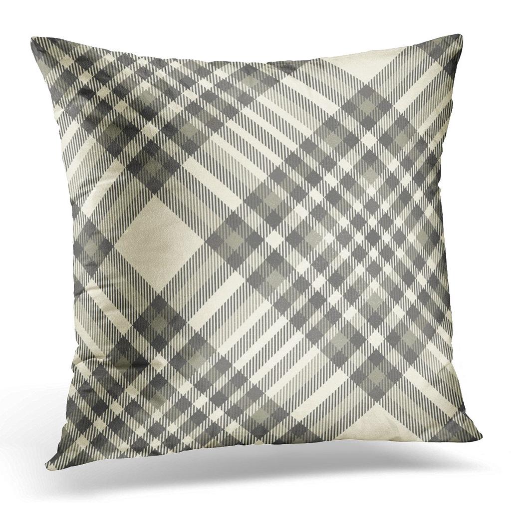 grey check pillows