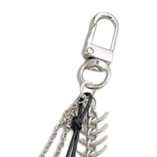 1/2/3Pcs Alloy Fishbone Keychain Pendant Tassel Rope Design Lightweight Key Chain Backpacks Cars Key Organizer Accessories