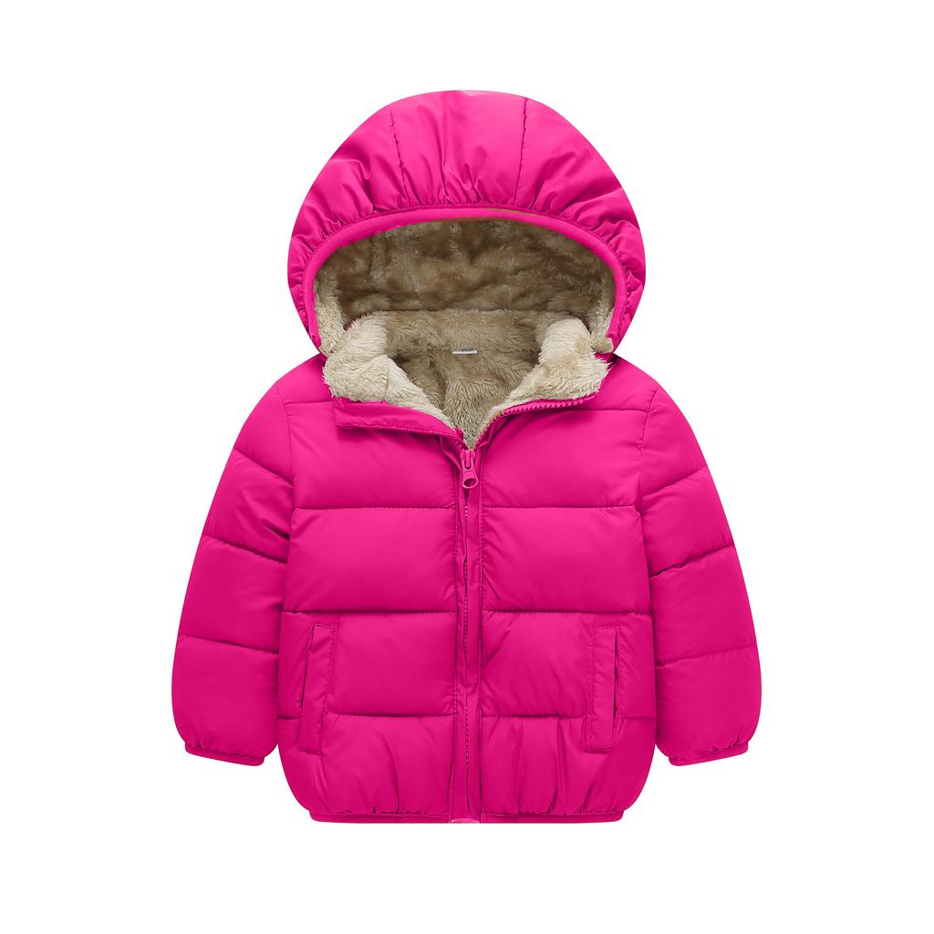 Baby Children Coats Winter Thick Jackets For Boys Warm Plush Thicken Outerwear For Girls Fur Hooded Jacket Kids Clothes Snowsuit