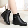Flat-bottomed non-slip short boots autumn and winter new fashion boots piled thickened cotton shoes soft leather Martin boots women's shoes