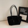 Wildleder-Schultertaschen für Damen Große Wildleder-Tragetaschen Leichte Unterarmtasche Lässige Shopper-Handtasche Uni-Farbe Reise-Beuteltaschen