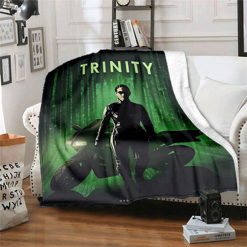 1pc Matrix Code Neon Future Cartoon Blanket,Portable Throw for Travel & Camping, All Season Cozy Blanket,Ideal Gift