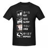 Unisex Eat Sleep Yaoi Yuri Repeat Anime BL Unisexga Lover (3) T Shirt Streetwear Oneck Cotton Tshirt