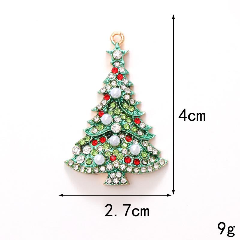New Christmas rhinestone accessories: Santa Claus, Christmas tree, DIY phone case decorations, necklaces, earrings, pendants for women Alloy