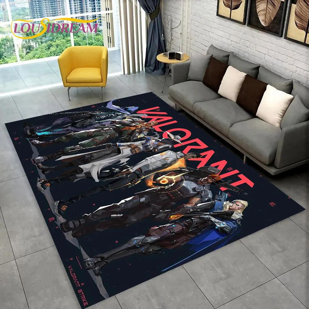 Tappeto da Gioco HD Serie Valorant, Tappeto per Casa Soggiorno Camera da Letto Divano Zerbino Decorazione, Tappetino Antiscivolo per Giochi per Bambini