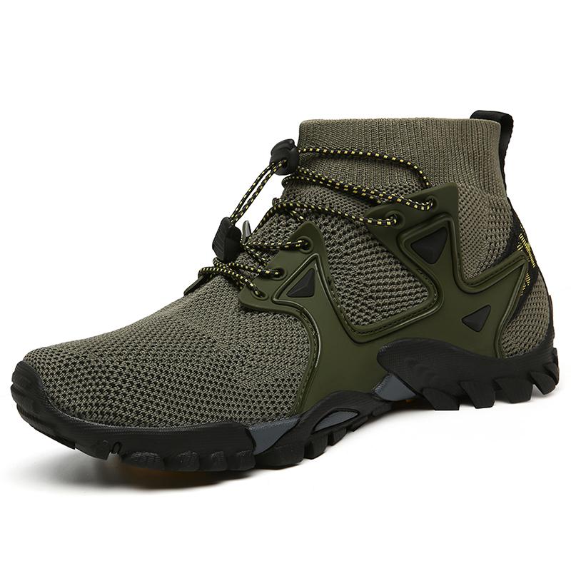 Summer New Outdoor Men Mesh Hiking Boots Breathable Light Cool Women Hiking Sneakers Fishing Shoes Trekking Walking Boot Size 48