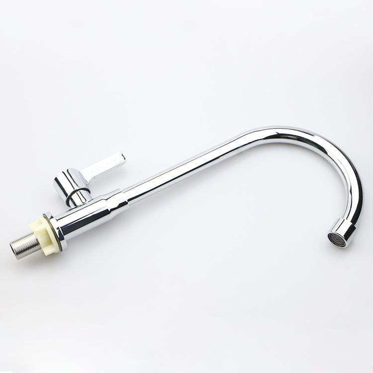 Stainless Steel Faucet, Kitchen Single Cold Water Faucet, Vegetable Washing Basin Hot and Cold Water Faucet, Household Use 4 Points