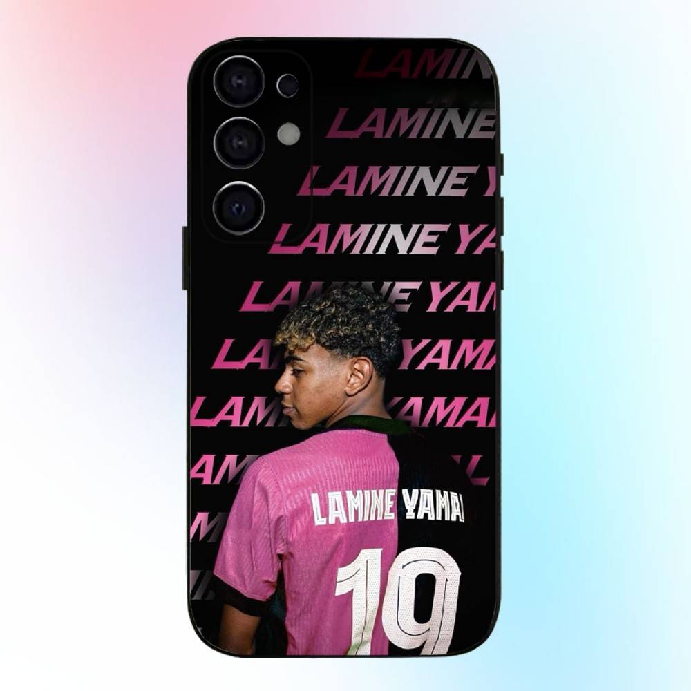 Funda para Teléfono Deportiva L-Lamine Y-Yamal Linda Para Samsung S25,S24,S21,S22,S23,S30,Ultra,S20,Plus,Fe,Lite,Note,10,9,5G Cubierta Negra