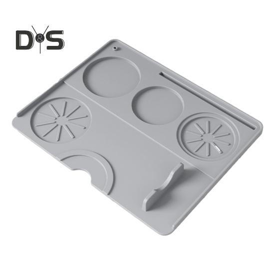 

Коврик для трамбовки эспрессо, нескользящий силиконовый коврик для трамбовки кофе, коврик для станции трамбовки эспрессо, инструмент бариста для кухонного бара на столешнице светло-серый