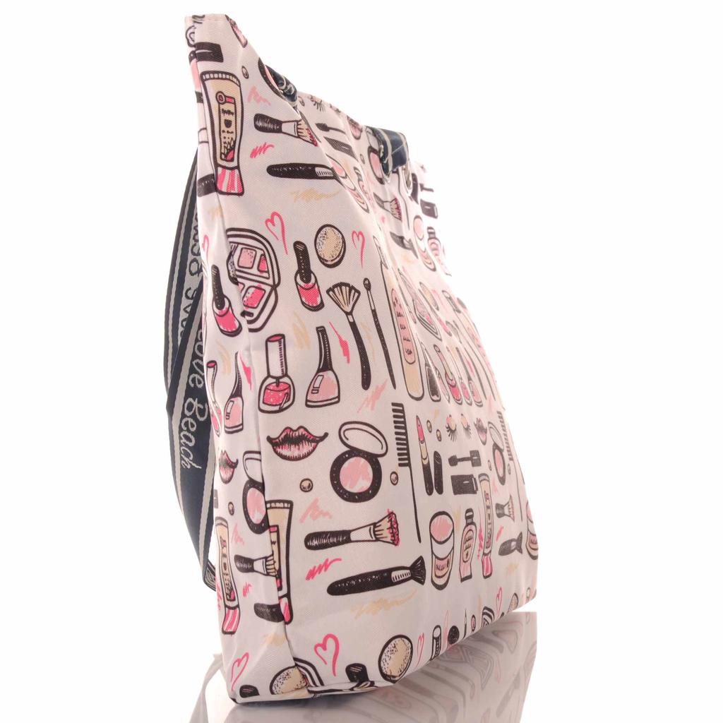 Strandtasche mit Beauty Motiv und Reißverschluss
