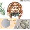 2D Flat, 1pc Nana & Papa'S House Welcome Sign, Rustic Wood Grain with Eucalyptus Wall Decor, Featuring Heart And Floral Design, Perfect for