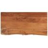 Table Top 80 x 40 x 2.5 cm Rectangular Solid Acacia Wood with Natural Edge