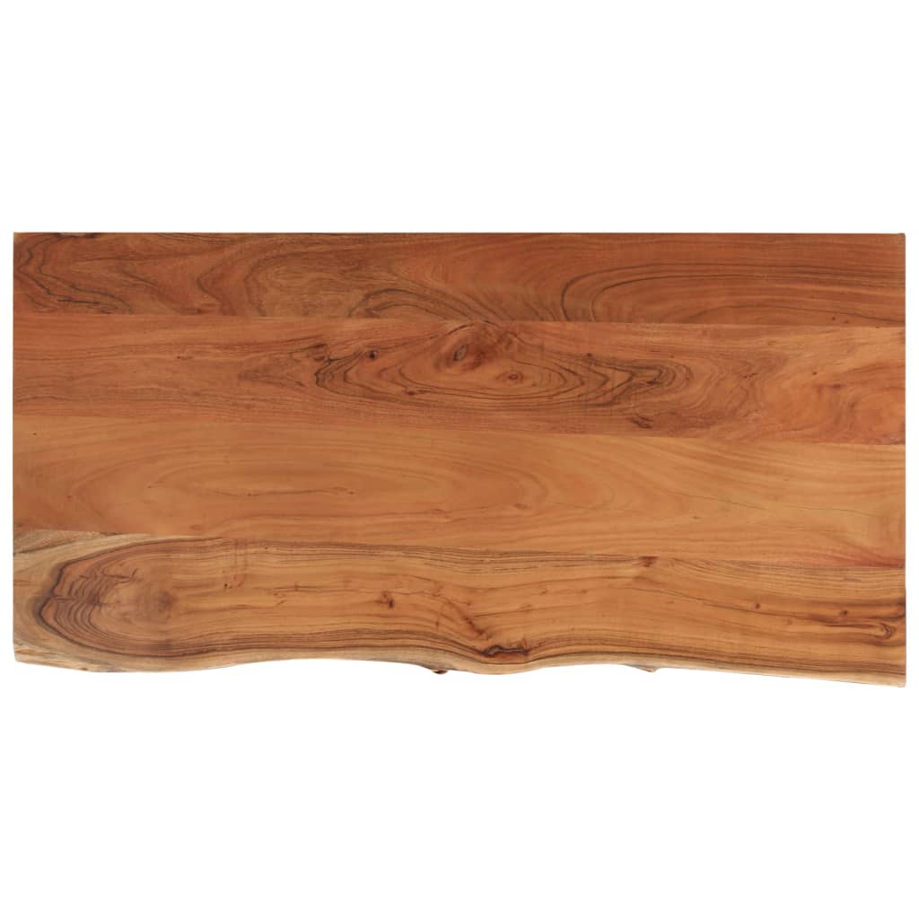 Table Top 80 x 40 x 2.5 cm Rectangular Solid Acacia Wood with Natural Edge