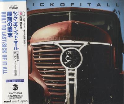 CD SICK OF IT ALL  Built To Last AMCY2063 EASTWEST 1997 Japan ObiRock Used