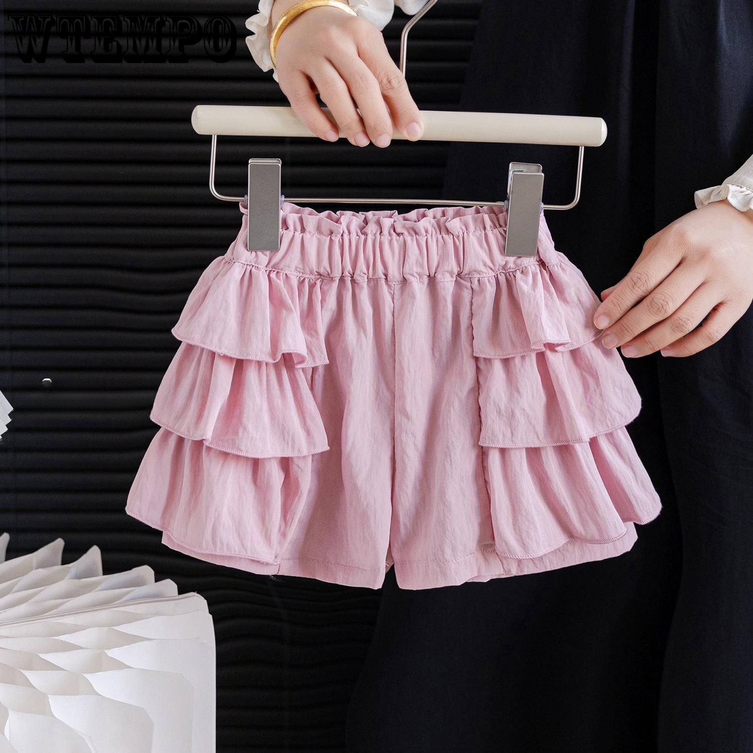

Girls Summer Shorts Children s Lace Skirt Pants Casual Cake Pants Korean Pants Skirt 80 рожевий