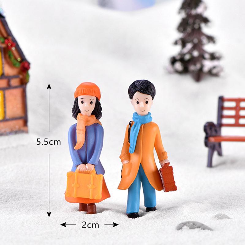 Travel Couple Diy Mini Miniature Fairy Garden Dollhouse Decor Micro Landscape