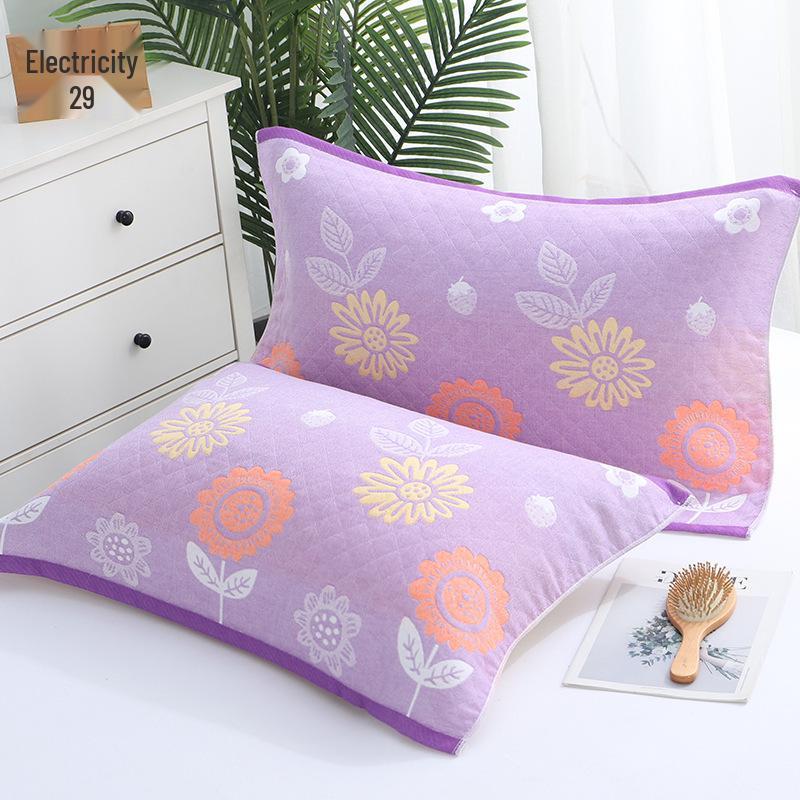 Three-Layer Gauze Cotton Pillowcases: Dirt-Resistant, Mite-Proof, Soft, Thickened, No Pilling or Shedding.