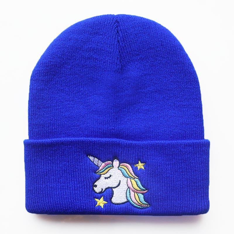 New autumn and winter warm woolen hats for male and female students, unicorn knitted hats, cute pullover hats, ski hats