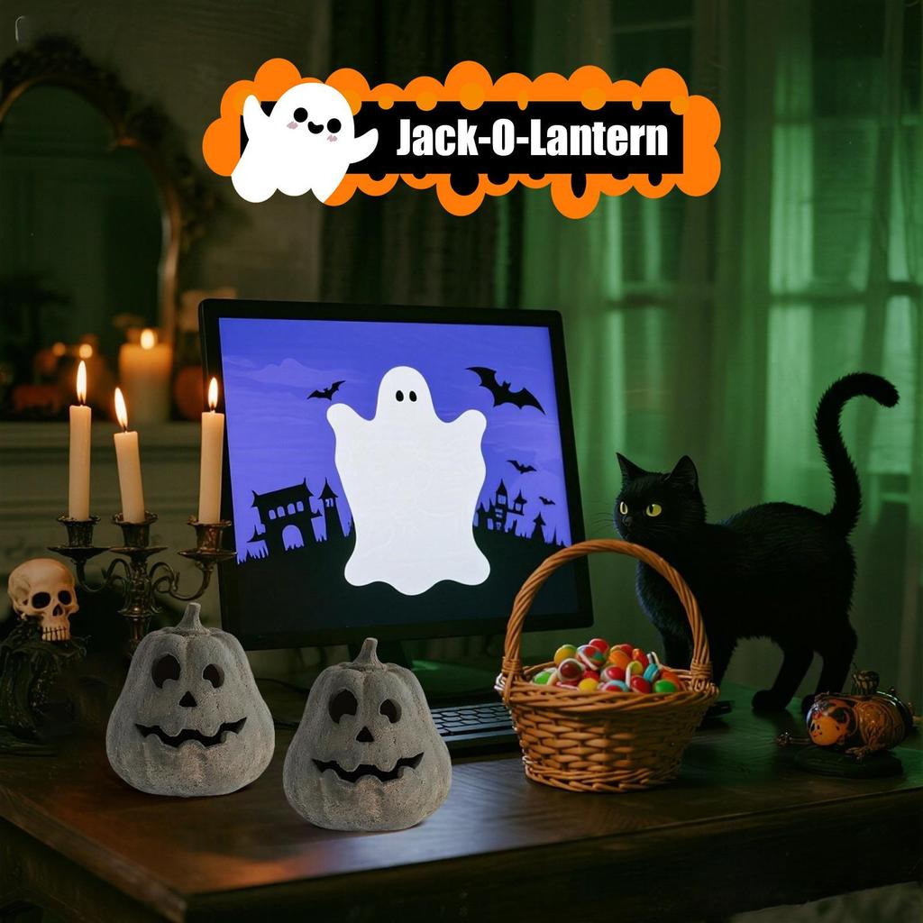 Halloween LED Pumpkin Lantern LED Lamps Light Up Pumpkin Decorations Cute Halloween Fall Farmhouse Table Holiday Decor