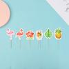 24Pcs Luau Cupcake Toppers Hawaiian Toothpicks With Flamingo Pineapple Palm Leaves Shape Picks Tropical Summer Beach Party Decor