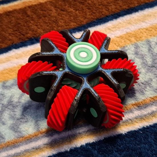 3D Printed Fidget Spinner Toy Anxiety Stress Relief Gear Spinning Toy Portable Travel Home Office Finger Roller EDC Desk