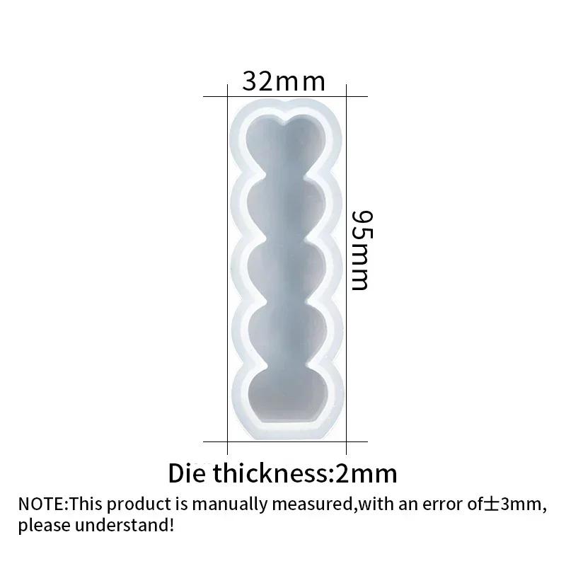 5 Cavity Love Heart Candle Mold DIY Aromatherapy Plaster Silicone Mold Home Decor Ornament Handmade Candle Making Resin Molds