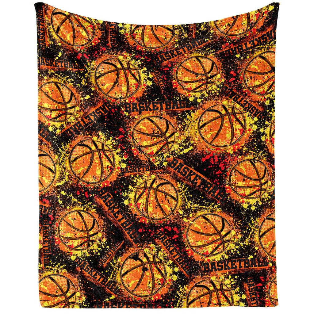 Basketball-themed graffiti Printed Blanket for Sofa Bed Travel Camping Living Room Office Conditioning Blanket