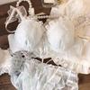 Japanese Sweet Girly Wireless Bra Set, Push Up Anti-Sag Corrective Small Bust Teen Girls Lingerie Set