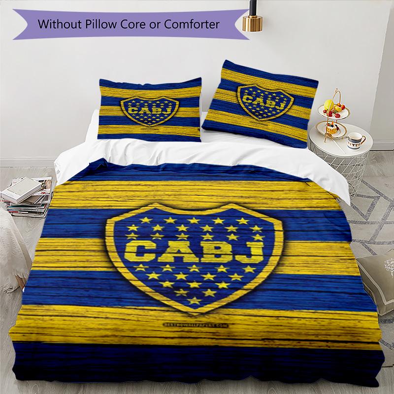 Boca Football Club Printed Pattern Duvet Cover Set – Includes 1 Duvet Cover and 2 Matching Pillowcases Bedroom Decor Christmas Gifts