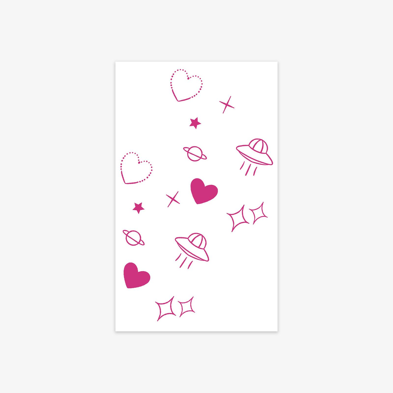 

Love Star Tattoo Sticker, Burgundy Thin Lines, Long-Lasting Waterproof, High-End Arm Sticker 6*10
