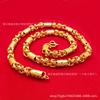 10mm Six-Character Mantra Dragon Bone Necklace - Imitation 24K Vietnamese Sand Gold, Chunky Bold Style.