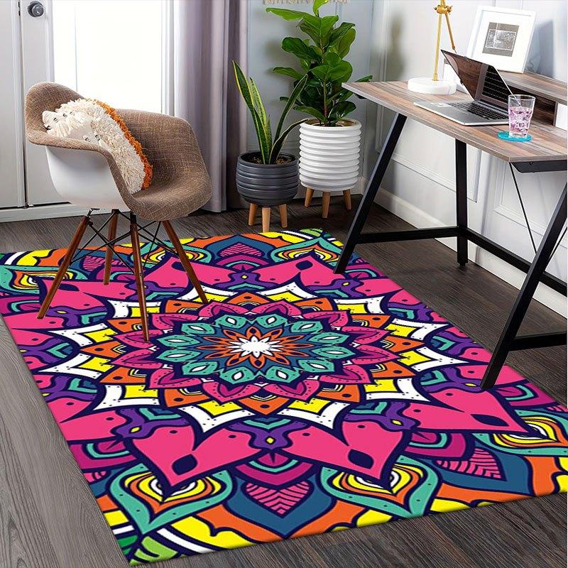 Colorful Mandala Pattern Phone WallpaperOffice Mat Home Decor Office Desk Chair Rugs Chair Carpet for office Chair Mat Gift For Halloween &