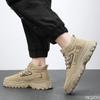 Fashion Fashionable Thick Soled Men's Sports Shoes Autumn New Casual High Top Work Men's Wear-resistant Lace Up Anti Slip Hiking Shoes