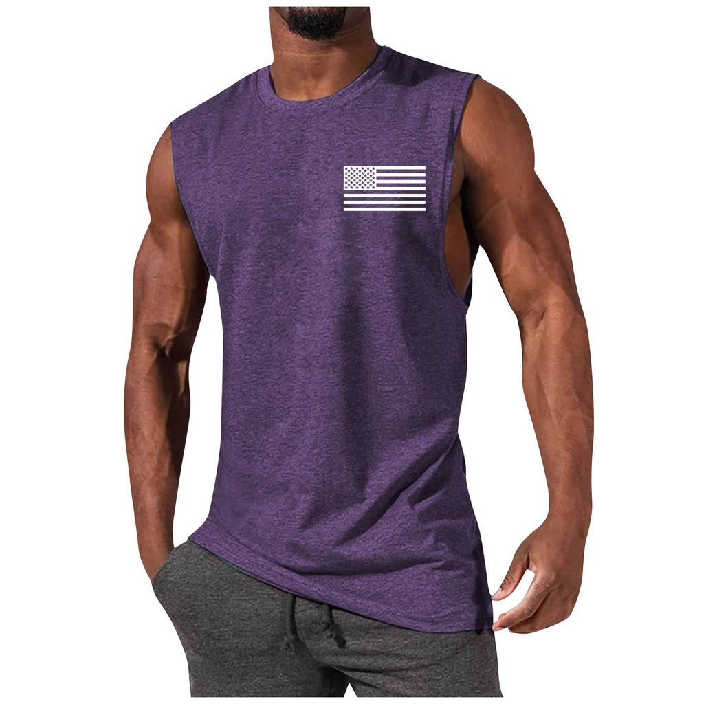 Men's Summer Fashion Casual Sleeveless Vest Tops Men's Summer Printed Sleeveless Vest