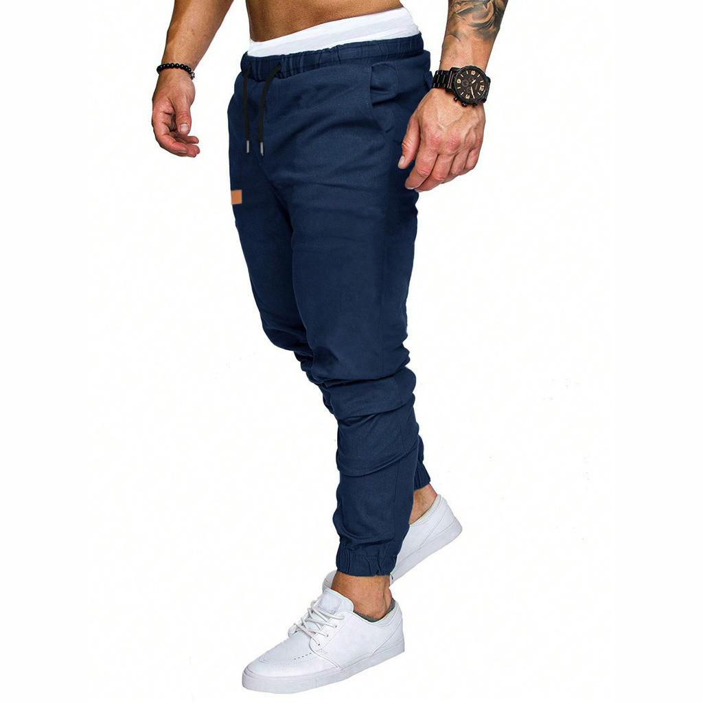 New Workwear Pants Men'S Fall Solid Color Casual Sports Loose Straight Pants Male