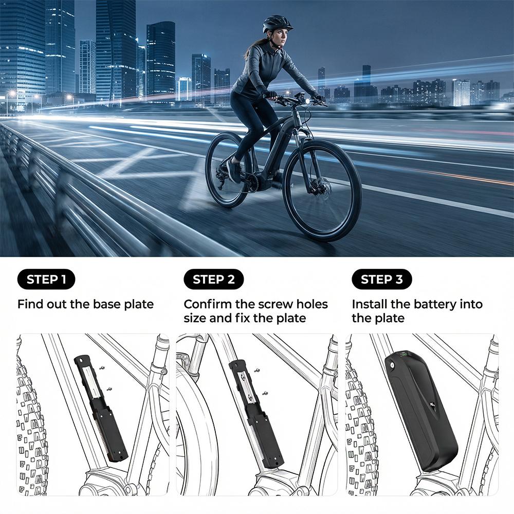 DE Stock 48V 13Ah Lithium-ion Electric Bike Battery, 2600mAh Cells with 30A BMS and XT60 Connector