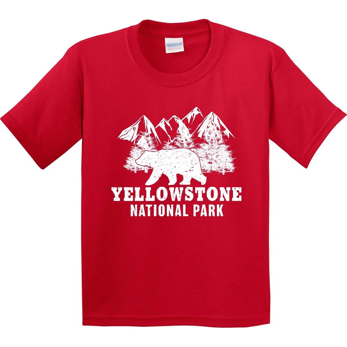 Inktastic Yellowstone National Park With Bear Mountains And Trees Youth T-Shirt 130