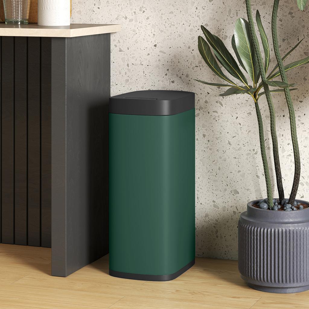 Bidone Sensore da 50L, Bidone Automatico da Cucina, Comando Manuale, Alimentato a Batteria, Senza Sacco Interno, per Cucina, Camera da Letto