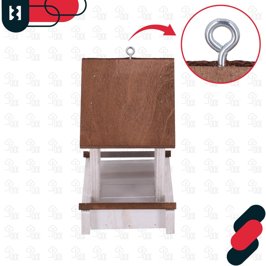 Kotarbau® Suspended Bird Feeder For Balcony Garden Wood White 190 X 130 X 135 Mm + Feed 0.5 Kg