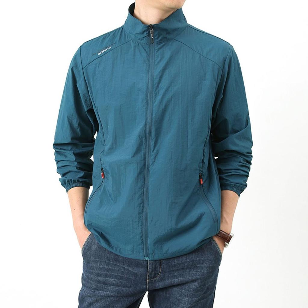Men's Jacket Thin Breathable Stand-up Collar Coat Sun-protective Clothing Outdoor Sportswear Coat Sun-protective Clothing