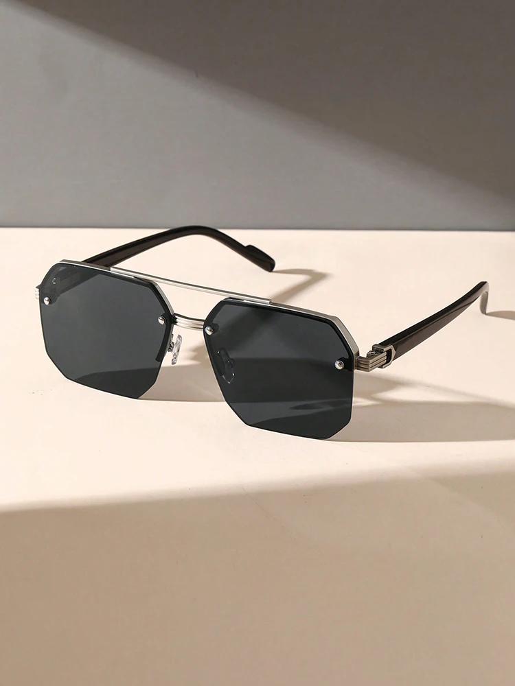 

1/2Pcs Metal Square Frame Fashion Decorative Sunglasses Street Shot