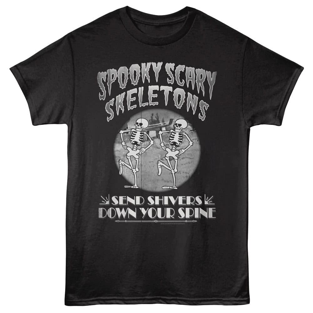 Spooky Scary Skeletons Old Film Intro Men s T Shirt L