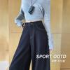 Summer Thin Denim Dark Blue High Waist Straight Jeans Women's High Waist Loose Drop Skinny Wide Leg Pants